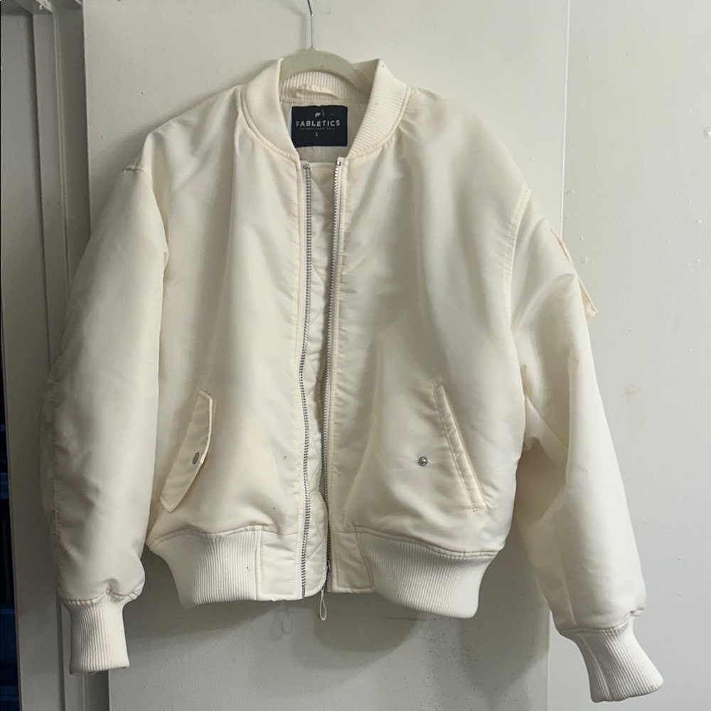 Fabletics Off-White Bomber Jacket